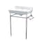 Whitehaus Console W/ Integrated Rctnglr Bowl W/ Sgl Hole Drill, Nckl Leg Support,  WHV024-L33-1H-PN - alternate 1